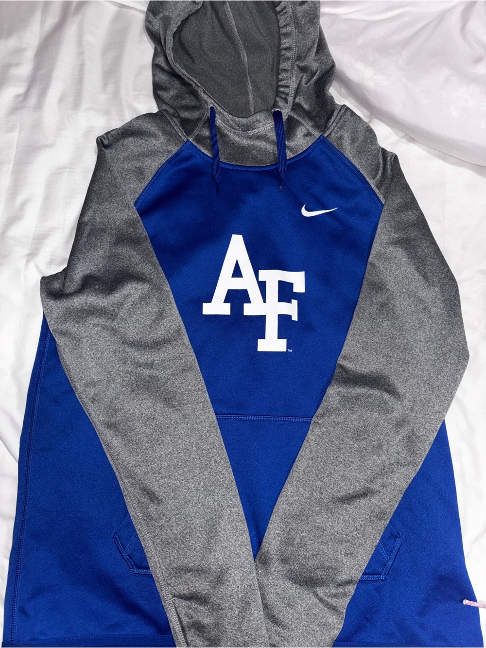 USAFA Nike Blue & Gray AF Logo Pullover Hoodie M